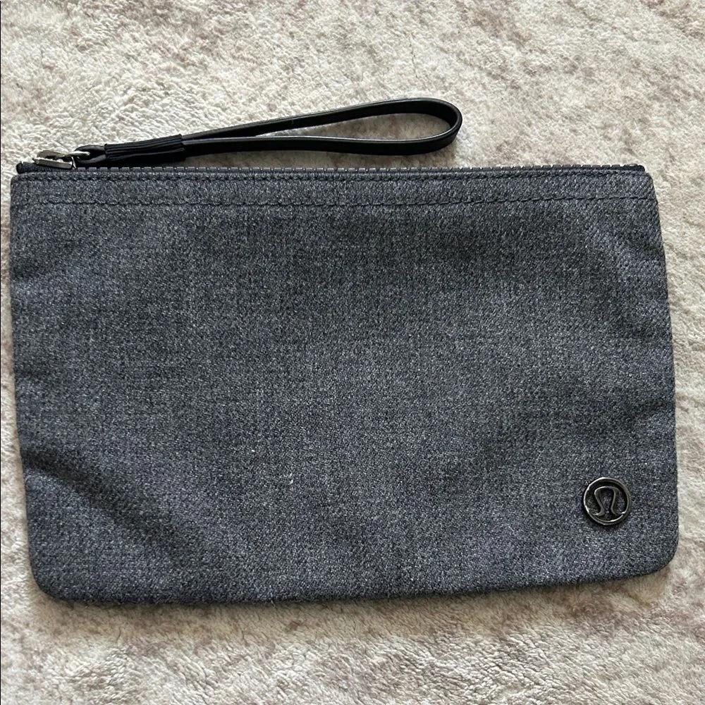 Lululemon grey cosmetic bag